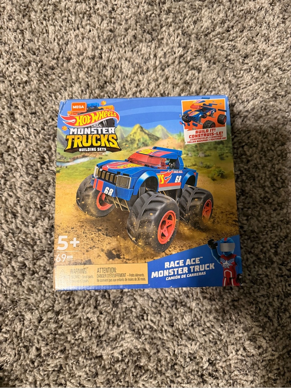 Hot Wheels Race Ace Monster Truck Building Set - Blue & Red